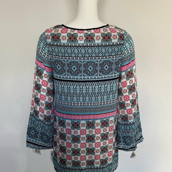 Speeklers Floral Blue, Multicolored Long Sleeve Tunic Dress Boho Small NWT - Picture 4 of 10